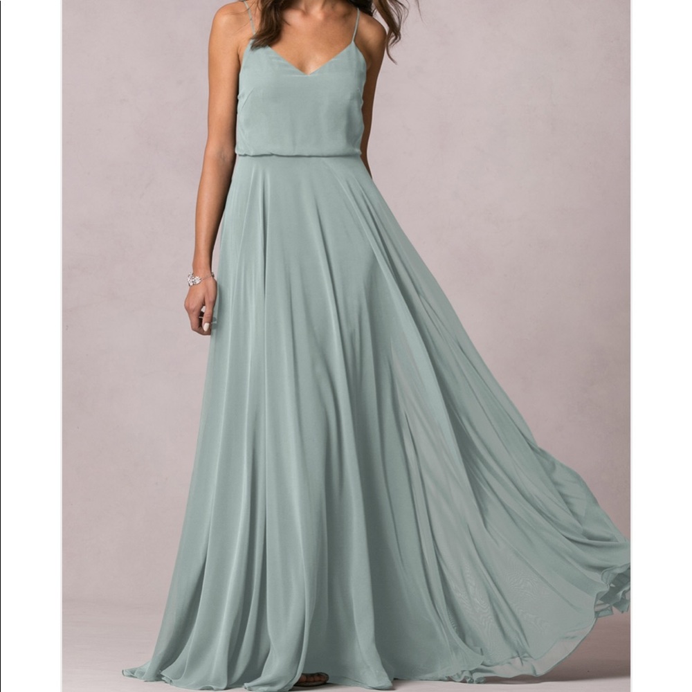 Jenny Yoo Inesse dress in Morning Mist
